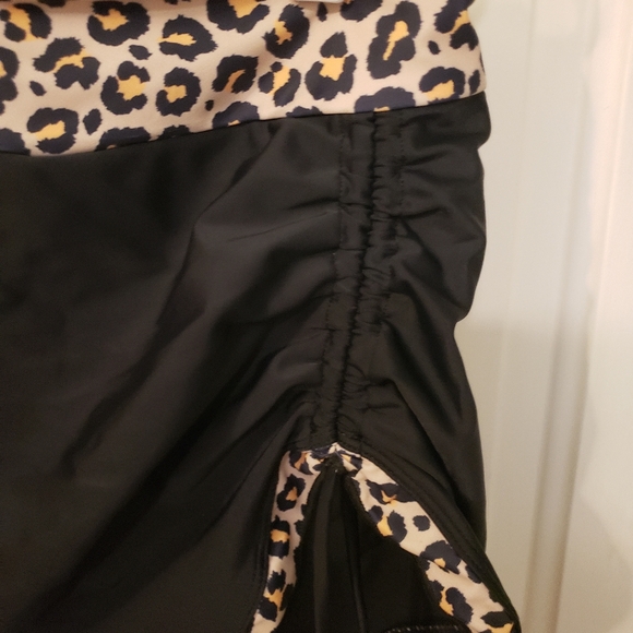 Two Piece Black and Animal Print Swim Suit - Picture 12 of 14